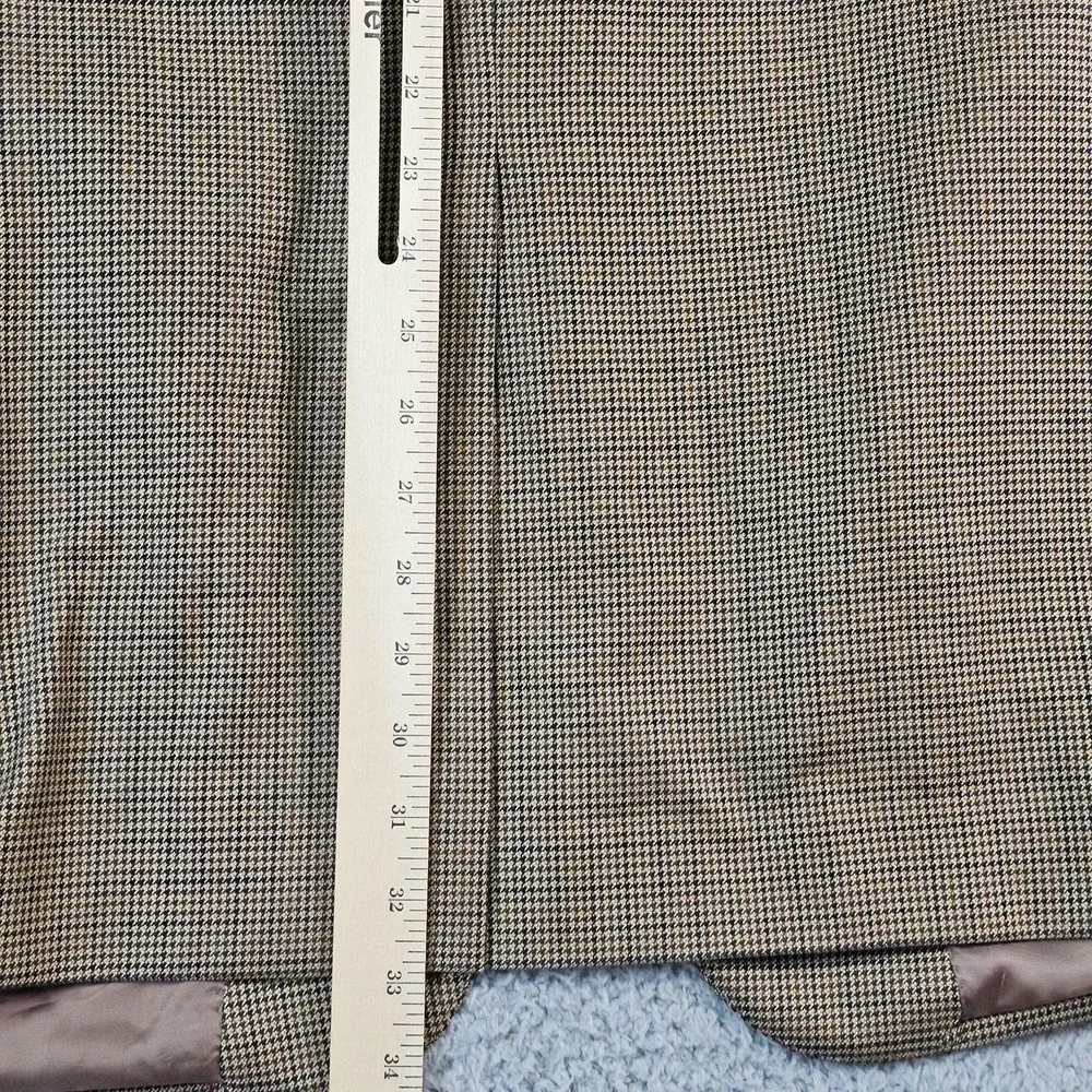 Jos. A. Bank Sport Coat Mens 48L Brown Check Silk Wool Signature Gold Blazer